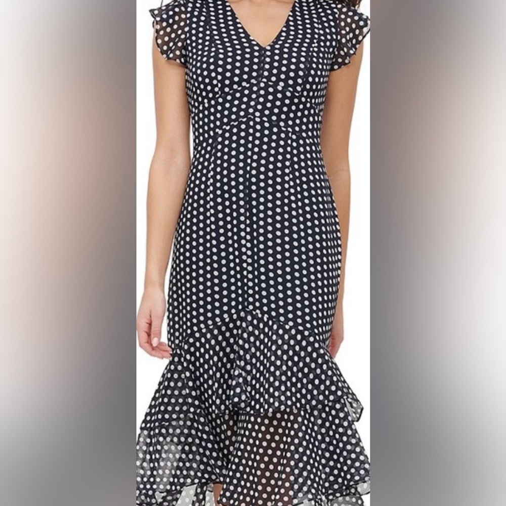Tommy Hilfiger navy polka dot dress. Size 6